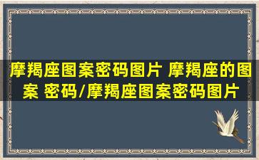 摩羯座图案密码图片 摩羯座的图案 密码/摩羯座图案密码图片 摩羯座的图案 密码-我的网站